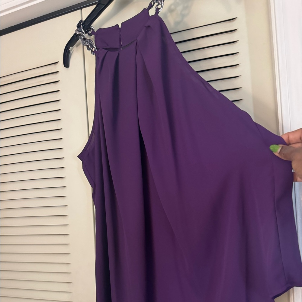 Asymmetrical halter blouse